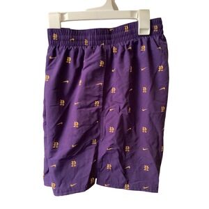 Nike Mens Purple Gold Logo Print Swim Trunks NESSF518-536 Size Small NWT